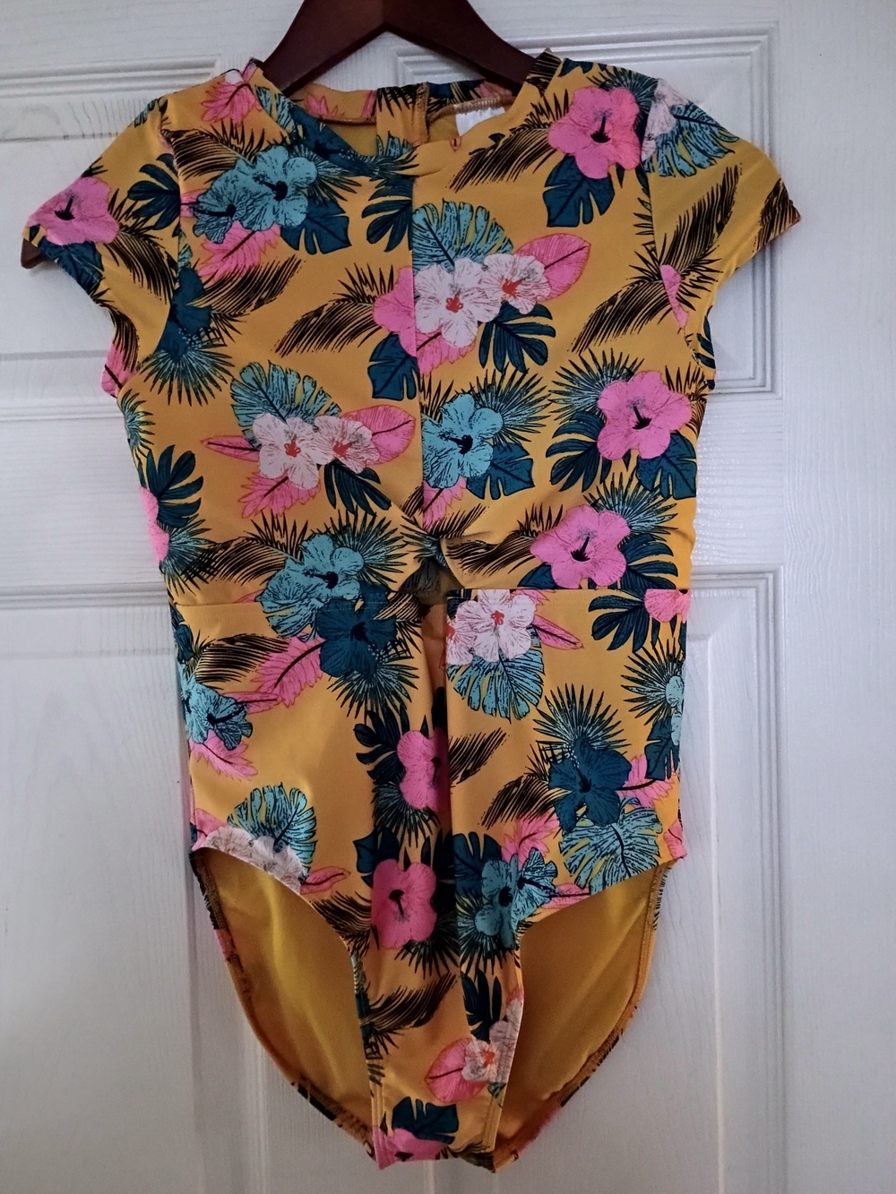 art class Yellow Floral Short Sleeve Bodysuit